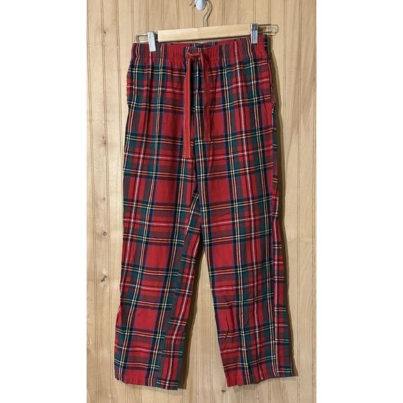 Old Navy Plaid Drawstring Elastic Waist Pajama Pants X-Small Burgundy Red Green - Picture 1 of 3
